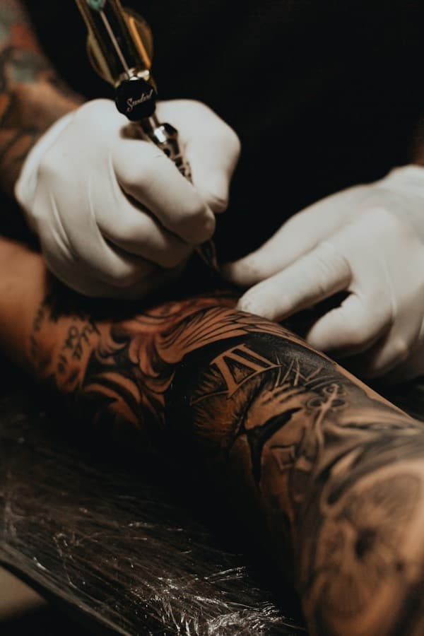 Priya Nair, tattoo artist at BLACKWICK, at work